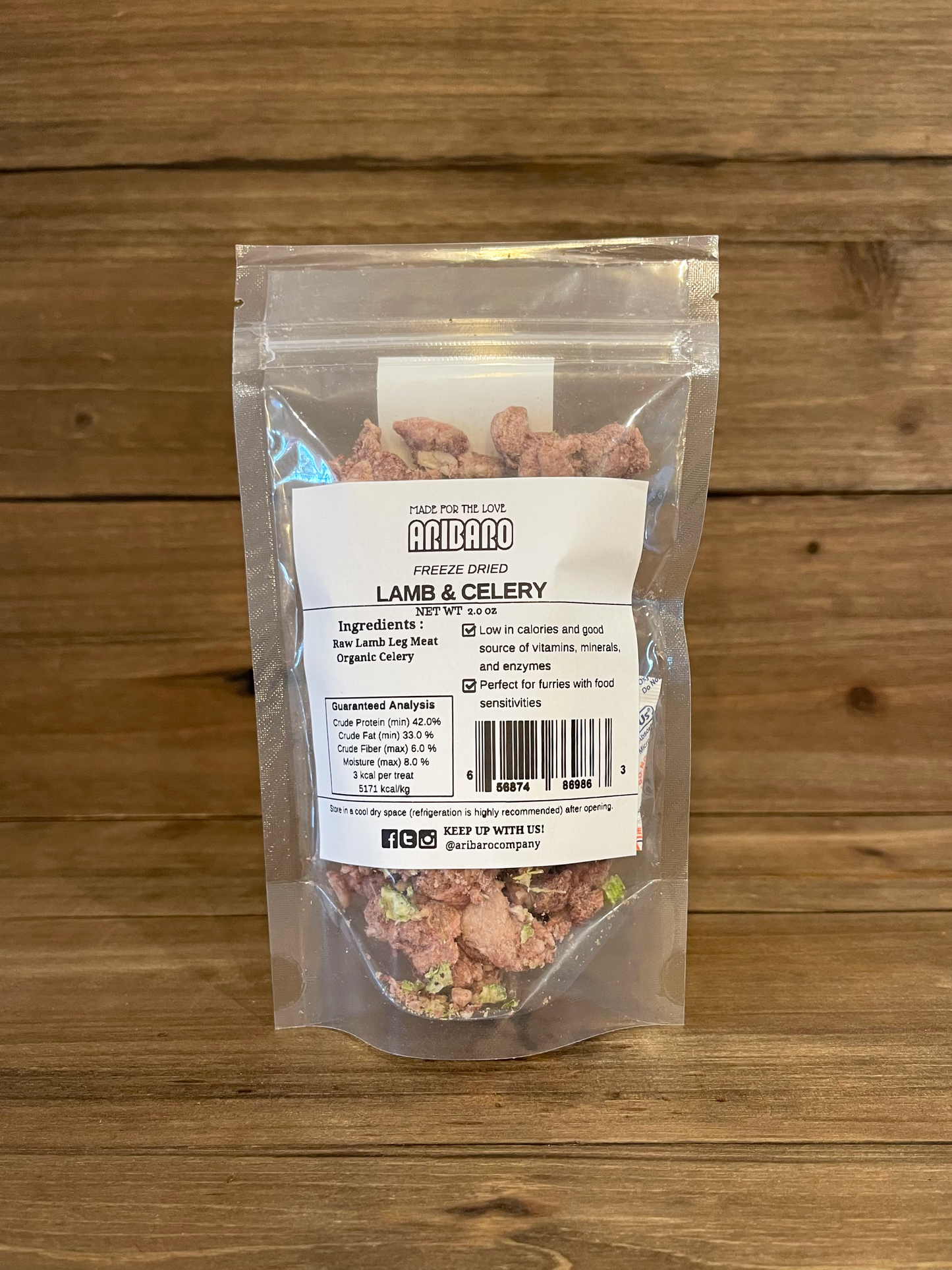 Aribaro Company Freeze-Dried Raw Lamb Leg Celery