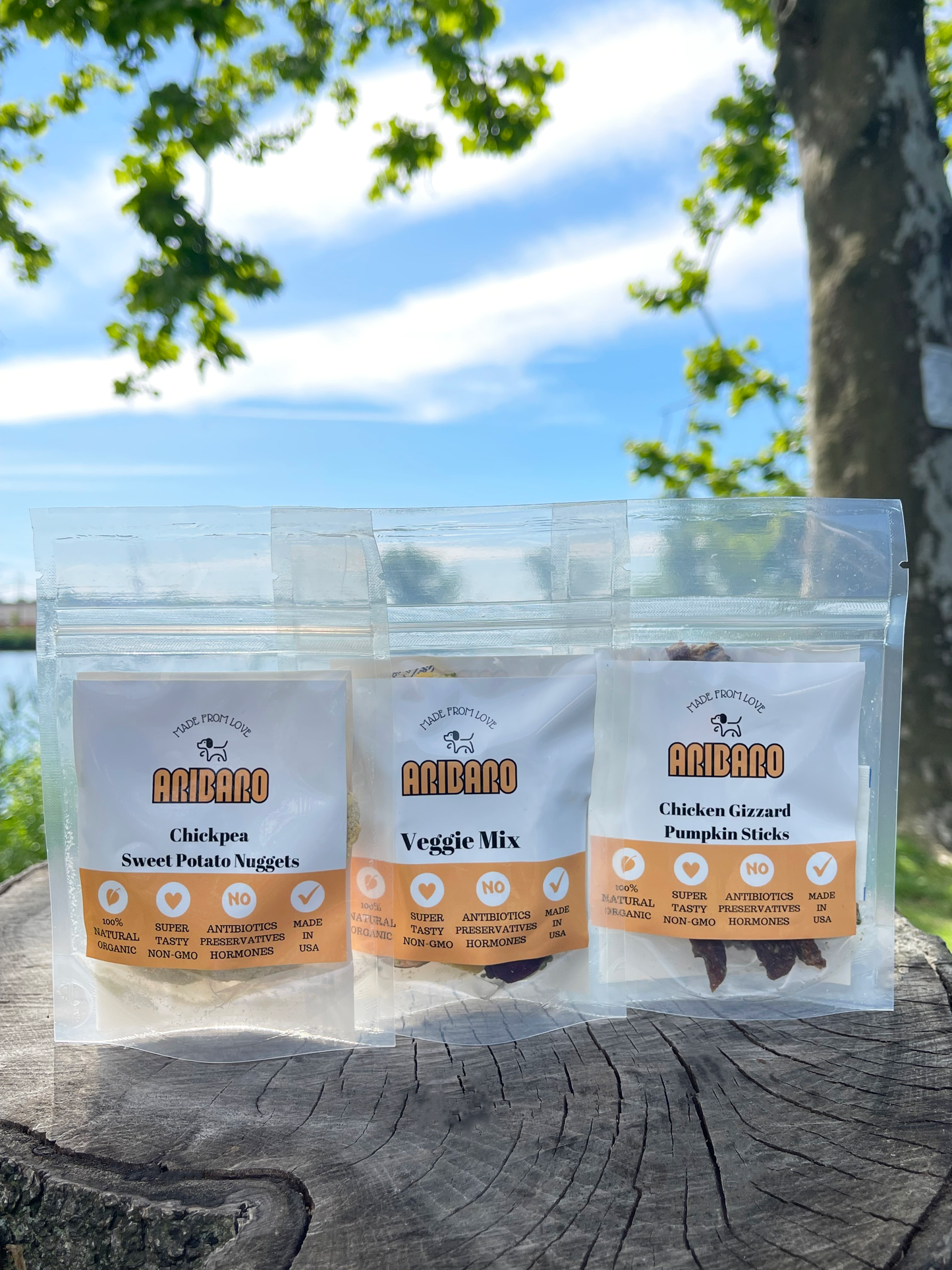 Aribaro Company Raw Pet Treat Collection Sampler Trio Pack