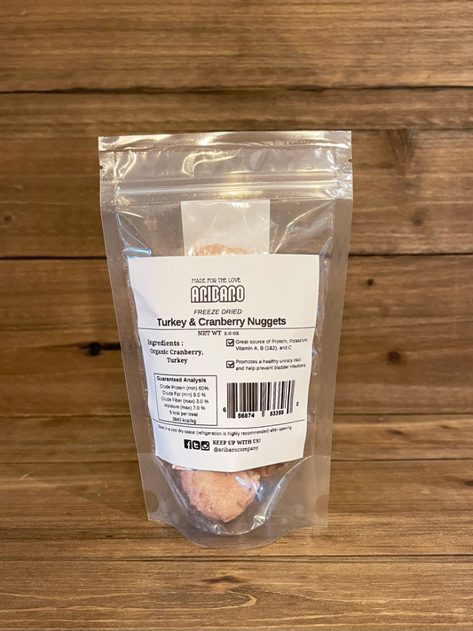 Aribaro Company Freeze-Dried Turkey and Cranberry Nuggets 2oz