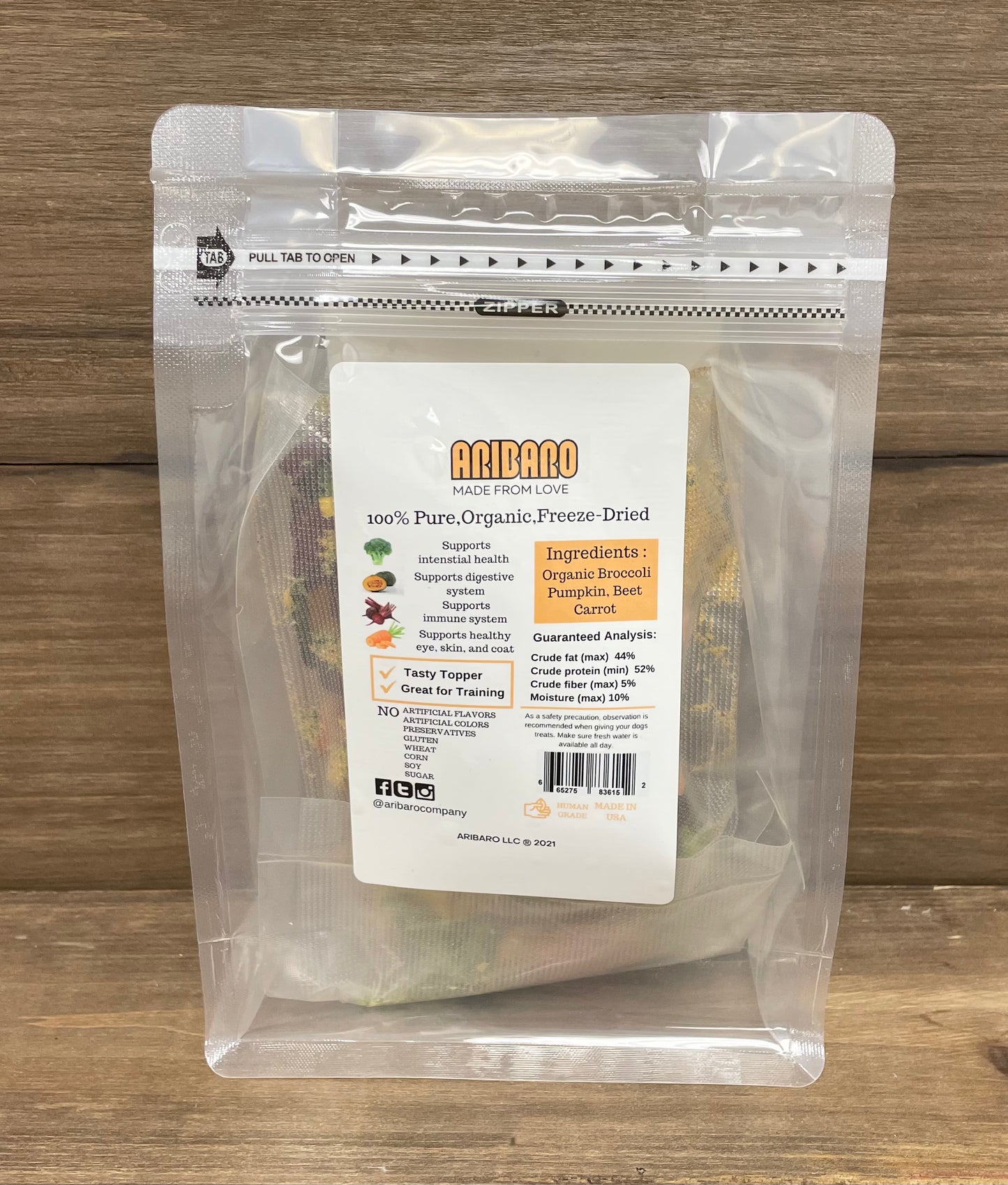 Aribaro Company Organic Freeze-Dried Veggie Mix