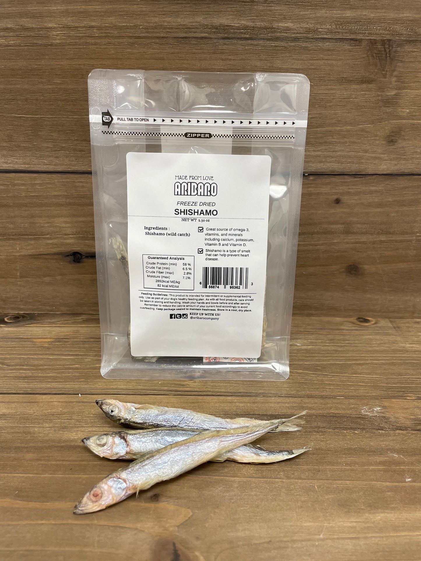 Aribaro Company Freeze-Dried Raw Wild-Caught Shishamo (Smelt)