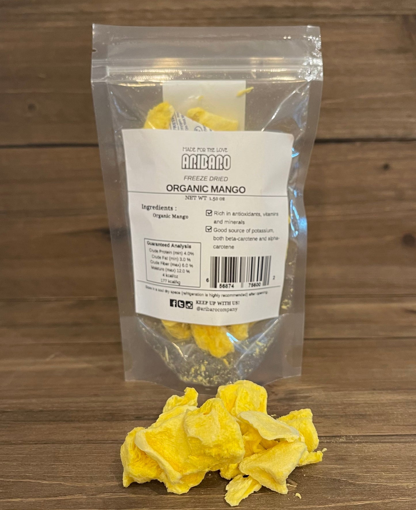 Aribaro Company Freeze-Dried Organic Mangos