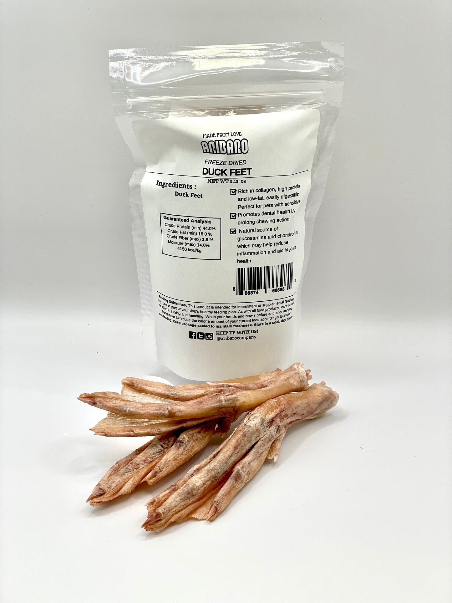 Aribaro Company Freeze Dried Raw Duck Feet