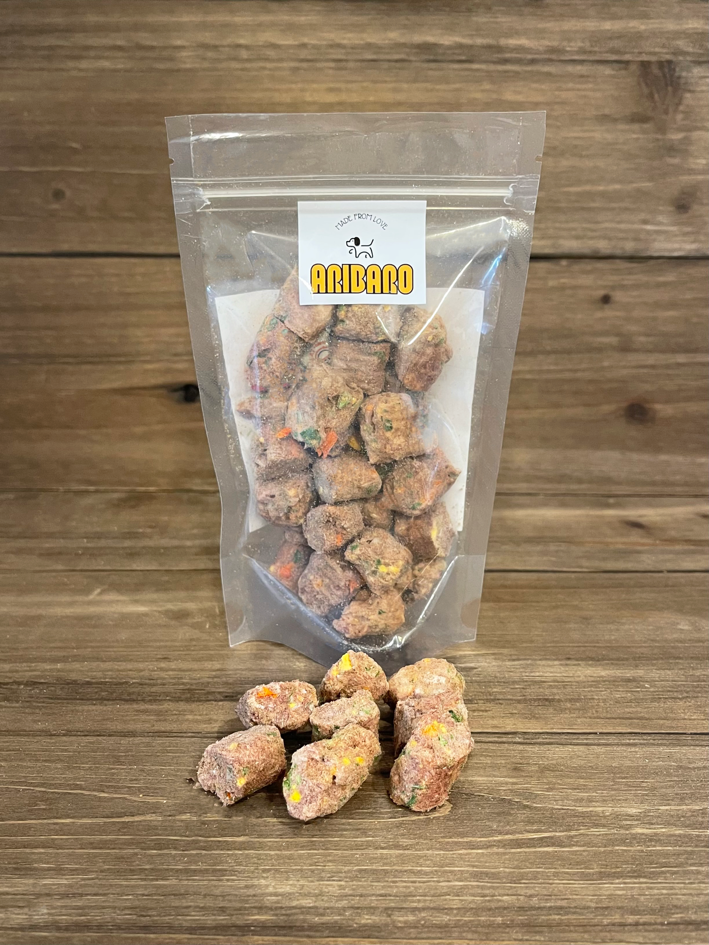 Aribaro Company Freeze Dried Balance Boost: Raw Rabbit Meat, Spinach, Sweet Peppers, Kabocha